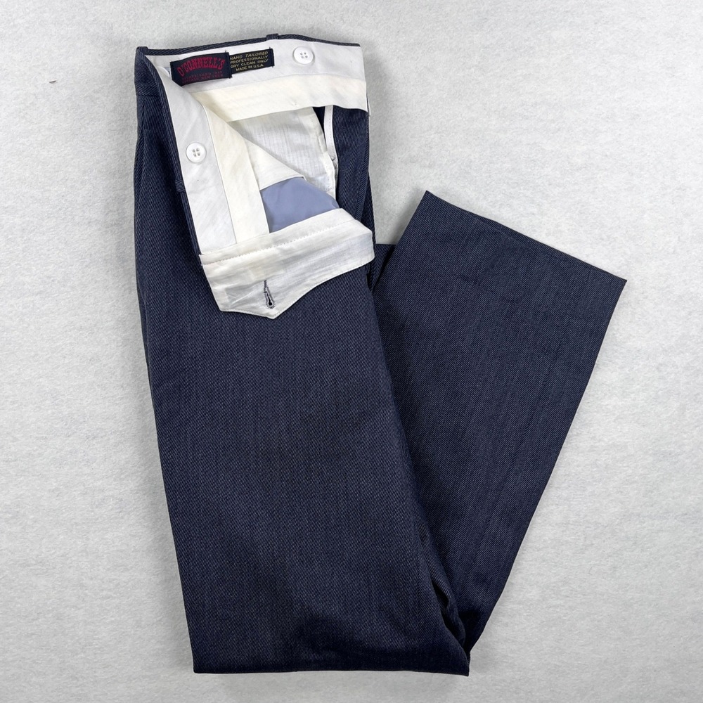 O'Connells Mens Hand Tailored Flat Front Trousers Charcoal Made in USA 31x28.5
